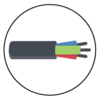 Hardwired via SOW cable (84)